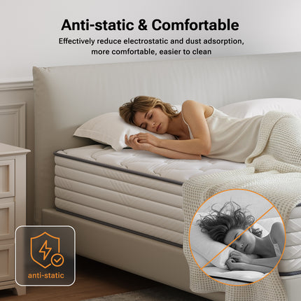 Twin XL Plush Hybrid Memory Foam 8 in. Individual Pocket Spring Breathable and Cooling Motion Isolation Mattress