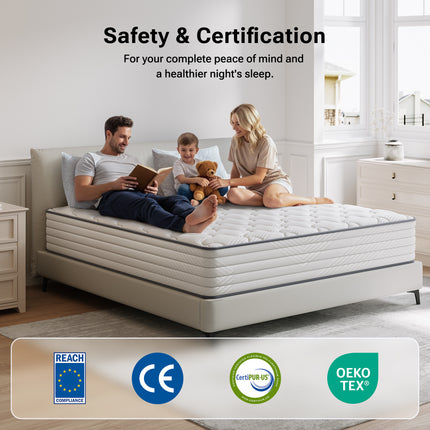 Twin XL Plush Hybrid Memory Foam 8 in. Individual Pocket Spring Breathable and Cooling Motion Isolation Mattress
