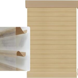 59in H Coffee Light Filtering Dual Layer Blinds Shades for Windows