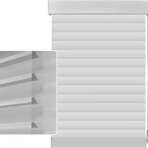 59in H Grey Light Filtering Dual Layer Blinds Shades for Windows