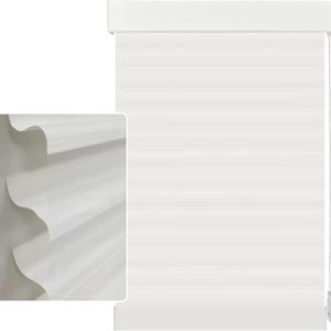 59in H Off White Light Filtering Dual Layer Blinds Shades for Windows
