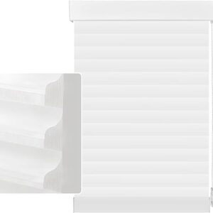 59in H White Light Filtering Dual Layer Blinds Shades for Windows