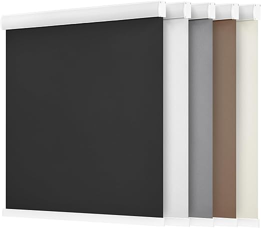 58in W Taupe Blackout Roller Shades Roll Up Blinds for Windows