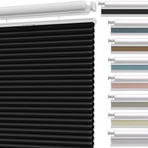 67in W Black Blackout Shades Cellular Blinds for Indoor Windows with Top Down Room