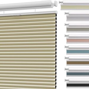 67in W Beige Blackout Shades Cellular Blinds for Indoor Windows with Top Down Room