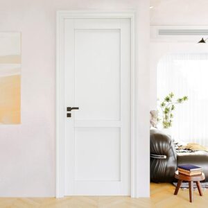 28"x80" CARB P2 Pre-Built Solid Core & Pre-Finished & Paintable Wood Doors, Interior Door for Bedroom, 2-Panel Swing Shaker w/o Frame, Wood Pantry Door, Barn Doors