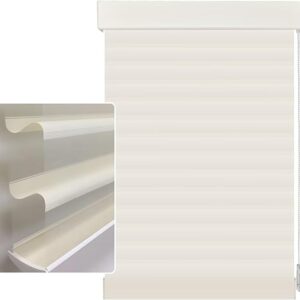 59in H Beige Light Filtering Dual Layer Blinds Shades for Windows