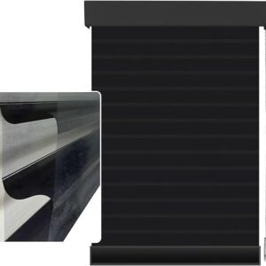 59in H Black Light Filtering Dual Layer Blinds Shades for Windows