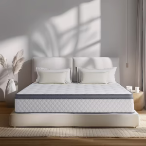 10 Medium King Hybrid Memory Foam/Coil Blend Mattress in a Box with Boxspring Included